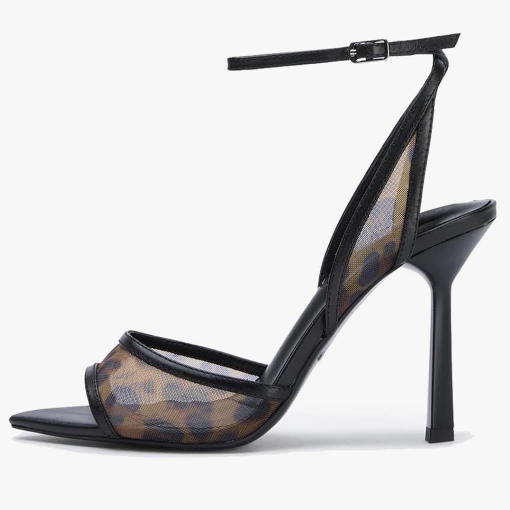 Amazon Black and Brown Kitten Heeled Sandals